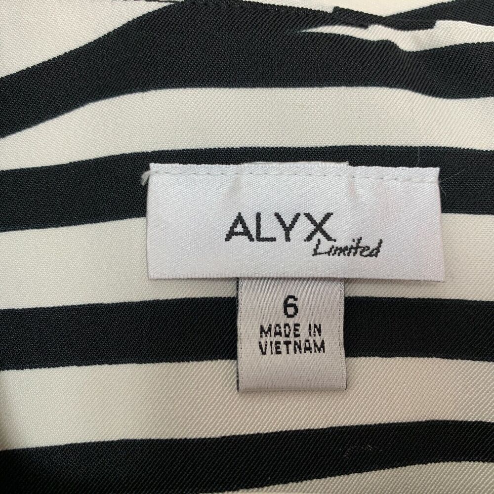 Alyx Limited Women's Dress 6 Black White Multicolor Striped Bodycon - Picture 6 of 8